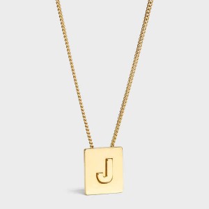 Celine Alphabet J In Brass With Gold Finish Kettingen Goud | CL-592273