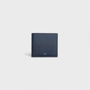Celine Bi-fold In Grained Calfskin Portefeuille Donkerblauw Blauw | CL-591790