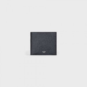 Celine Bi-fold With Coin Compartment In Grained Calfskin Portefeuille Zwart | CL-591787