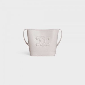 Celine Bucket Cuir Triomphe In Smooth Calfskin Mini Tassen Lichtbeige | CL-593043