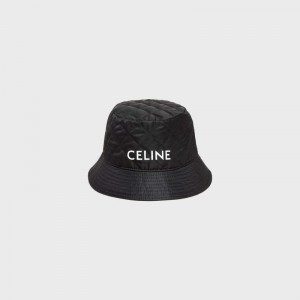 Celine Bucket In Nylon Twill Hoed Zwart | CL-591706