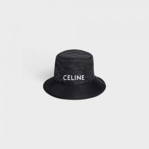 Celine Bucket In Nylon Twill Hoed Zwart | CL-592350