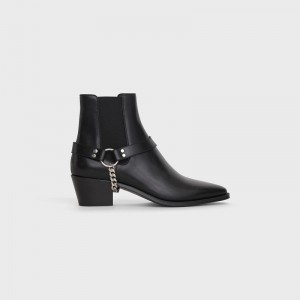Celine Camargue Biker Chelsea In Calfskin Laarzen Zwart | CL-591866