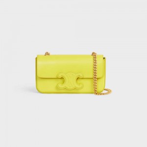 Celine Chain Shoulder Bag Cuir In Shiny Calfskin Triomphe Citroen | CL-593238