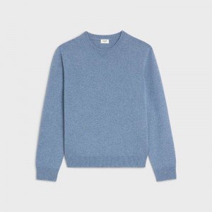 Celine Crew Neck In Heritage Cashmere Gebreide Kleding Blauw | CL-592092
