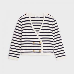 Celine Cropped MarinièRe Cardigan In Wol Gebreide Kleding Room Zwart | CL-592696