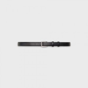 Celine Elegant With Square Gesp In Taurillon Leren Riemen Zwart | CL-591774