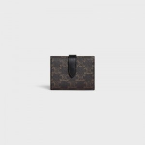Celine Fine Riemen In Triomphe Canvas And Portefeuille Zwart | CL-591794