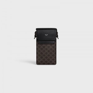 Celine Flap In Triomphe Canvas And Lambskin Zak Zwart | CL-591781