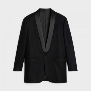 Celine GarçOn Tux In Cashmere Flannel Jassen Zwart | CL-592668