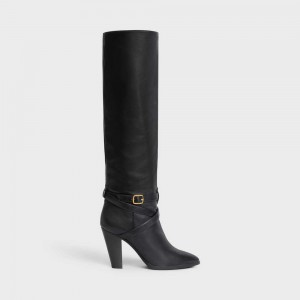 Celine High Slouchy Gesp Wiltern In Calfskin Laarzen Zwart | CL-592517