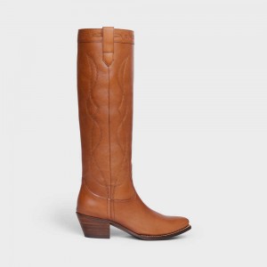 Celine High Western In Calfskin Laarzen Oranje | CL-592514