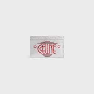 Celine In Laminated Calfskin With Celine Wiltern Print Pasjeshouder Zilver | CL-591805