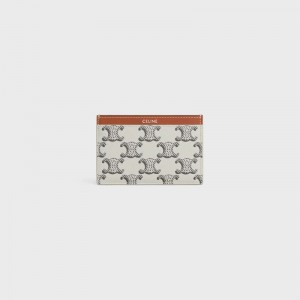 Celine In Triomphe Canvas And Calfskin Pasjeshouder Bruin | CL-591803