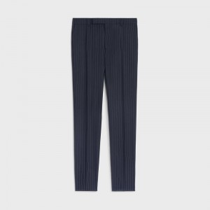 Celine Klassieke In Gestreept Cashmere Wol Broek Blauw | CL-592025