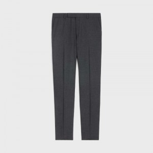Celine Klassieke In Lichtgewicht Wol Broek Donkergrijs | CL-592028