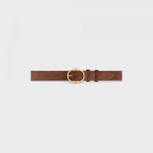 Celine Large Twin Triomphe In Suede Calfskin Riemen Bruin | CL-592447