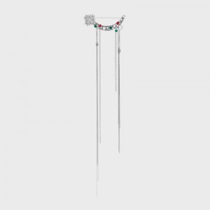 Celine Les Pierres Star Brooch In Brass With Rhodium Finish Oorbellen Gekleurd | CL-591675