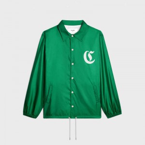 Celine Long Coach In Lichtgewicht Nylon Blousons Groen | CL-591950