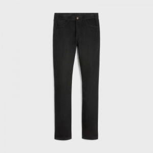 Celine Lou Jeans In Pure Black Wash Denim Broek Zwart | CL-592059
