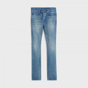Celine Lou Jeans In Vintage Union Wash Denim Broek Lichtturkoois | CL-592061