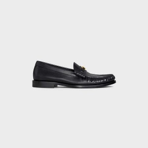 Celine Luco Triomphe In Polished Calfskin Loafers Zwart | CL-592526