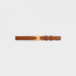 Celine Medium Triomphe In Natural Calfskin Riemen Bruin | CL-592457
