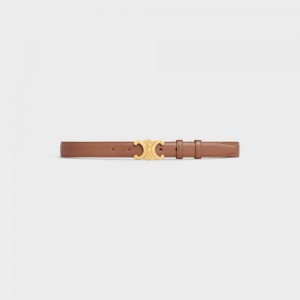 Celine Medium Triomphe In Smooth Calfskin Riemen Bruin | CL-592456