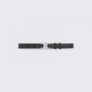Celine Medium Triomphe In Triomphe Canvas Riemen Zwart | CL-591764