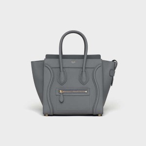 Celine Micro Handbag In Baby Drummed Calfskin Luggage Grijs | CL-593052
