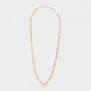 Celine Multi Logo In Brass With Gold Finish Kettingen Goud | CL-592250