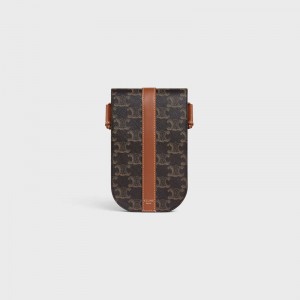 Celine Phone Pouch In Triomphe Canvas And Calfskin Zak Bruin | CL-591780