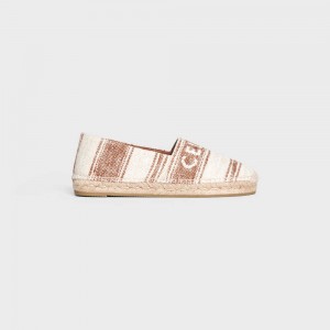 Celine Platte Espadrilles With Celine Signature In Canvas Loafers Beige Bruin | CL-592539