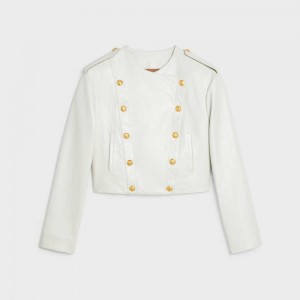 Celine Pure Collar In Soft Leather Wit | CL-592619