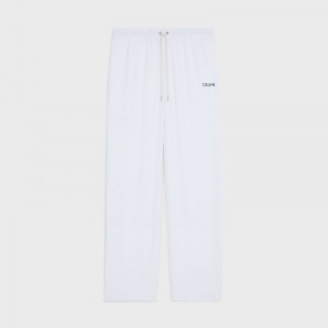 Celine Rechtdoor Jogging In Double Face Jersey Broek Wit | CL-592042