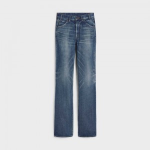 Celine Serge Flare Jeans In Dark Union Wash Denim Broek Donkerlichtturkoois | CL-592724
