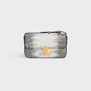 Celine Shoulder Bag In Lizard Triomphe Beige | CL-593246