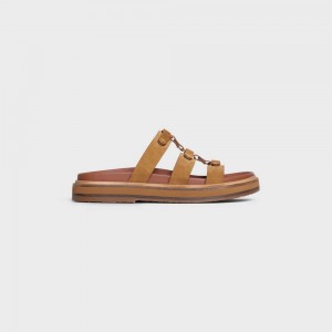 Celine Slides Tippi In Suede Calfskin Sandalen Bruin | CL-592581