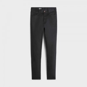 Celine Slim Jeans In Pure Black Wash Denim Broek Zwart | CL-592725