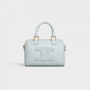 Celine Small Boston In Smooth Calfskin Cuir Triomphe Blauw | CL-593150
