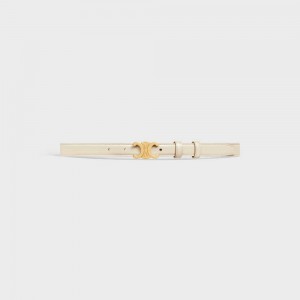 Celine Small Triomphe In Taurillon Leren Riemen Beige | CL-592469