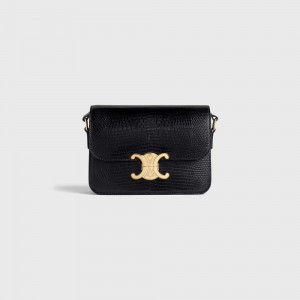 Celine Teen Bag In Lizard Triomphe Zwart | CL-593213