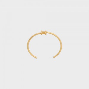 Celine Triomphe Asymmetric Cuff In Brass With Gold Finish Armbanden Goud | CL-592199