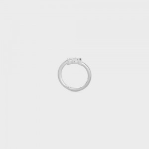 Celine Triomphe Asymmetric In Brass With Rhodium Finish Ringen Zilver | CL-592183