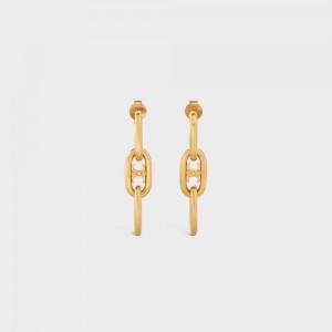 Celine Triomphe Dangling In Brass With Gold Finish Oorbellen Goud | CL-592309