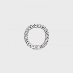 Celine Triomphe Gourmette In Brass With Rhodium Finish Armbanden Zilver | CL-591655