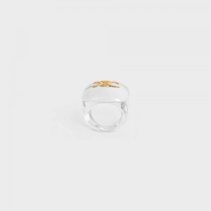 Celine Triomphe In Plexiglass And Brass With Gold Finish Ringen Goud | CL-592184