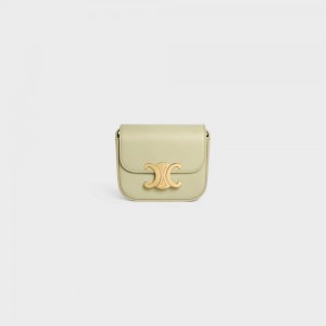 Celine Triomphe In Shiny Calfskin Mini Tassen Groen | CL-593013
