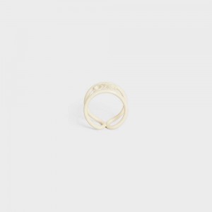 Celine Triomphe In Varnished Brass Ringen Wit | CL-592185