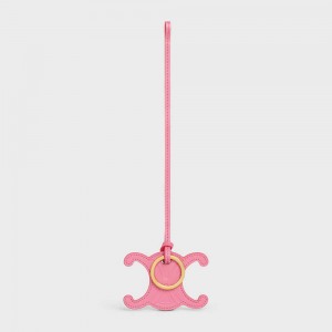 Celine Triomphe Keyring Charm In Smooth Calfskin Kleine Lederwaren Roze | CL-592898